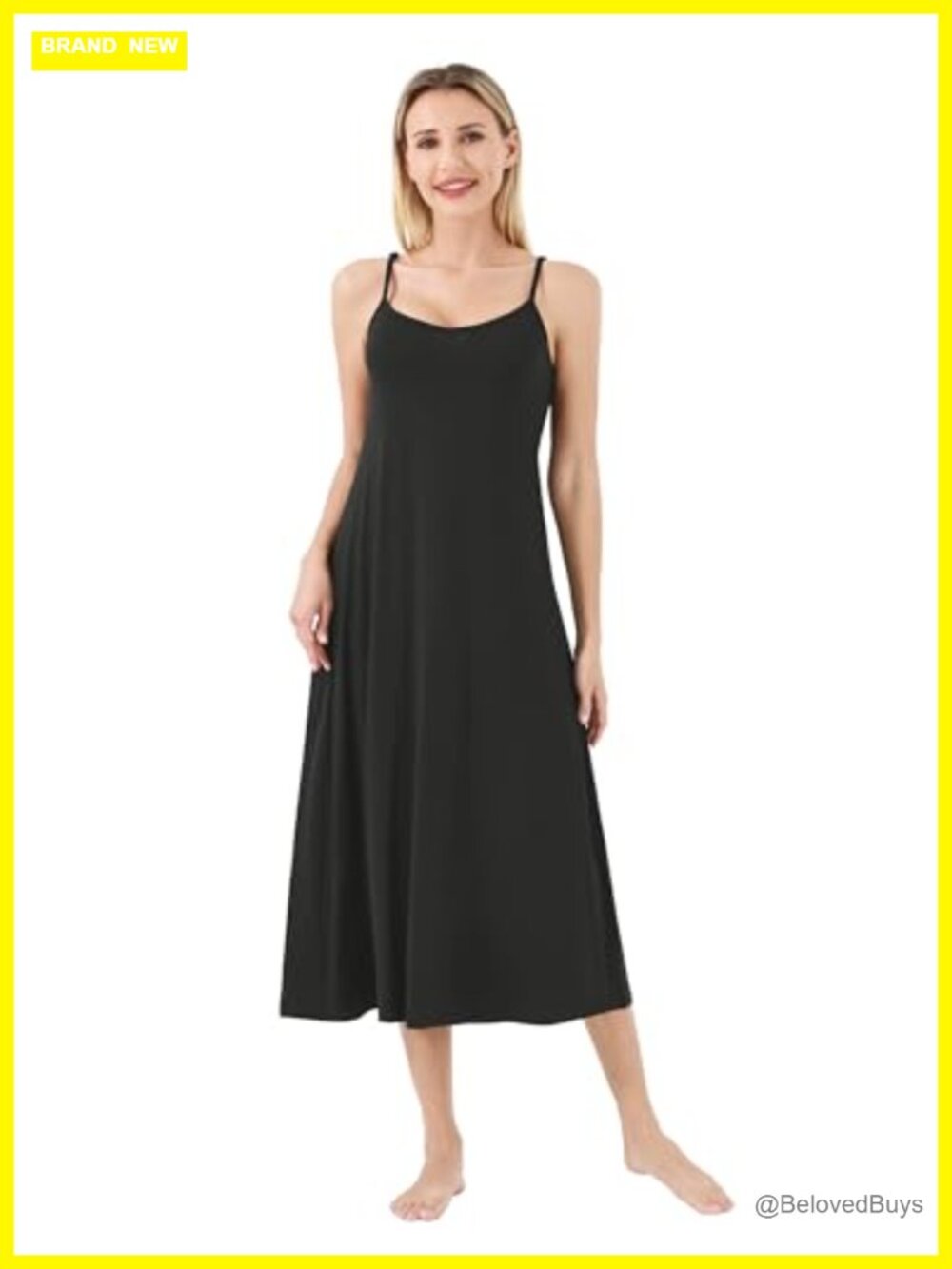 Viscose from Bamboo Slip Dress Nightgown Spaghetti Strap Chemise Sleepwear
